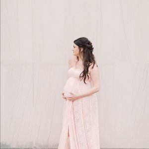 Pink Blush Maternity Photoshoot Dress